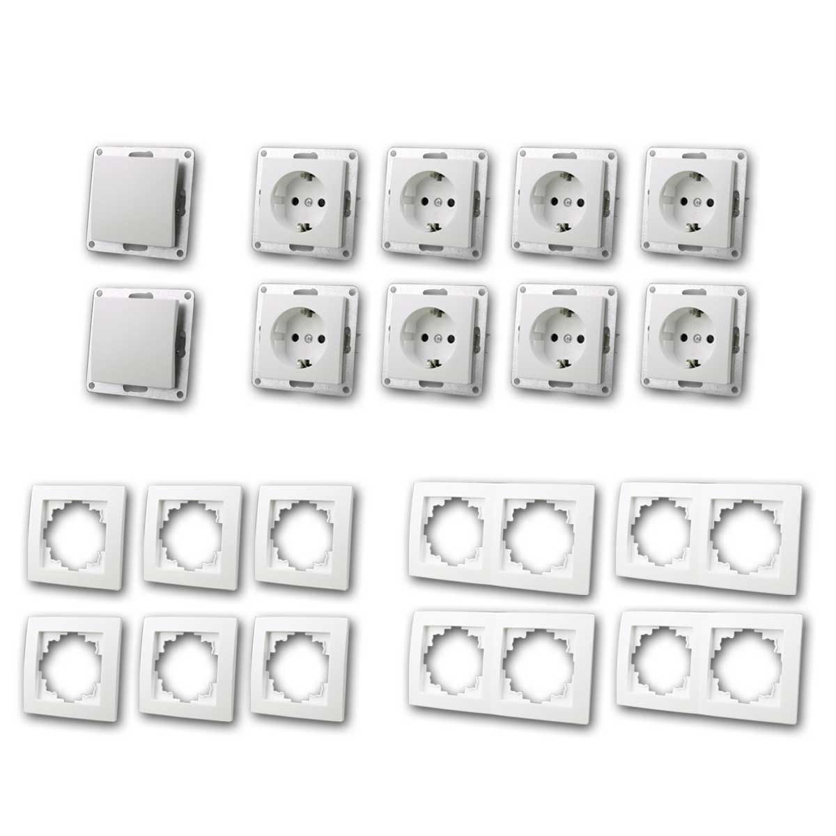 McPower FLAIR Set "Standard Starter" 20-teilig,weiß,Schrau Unterputzschalter