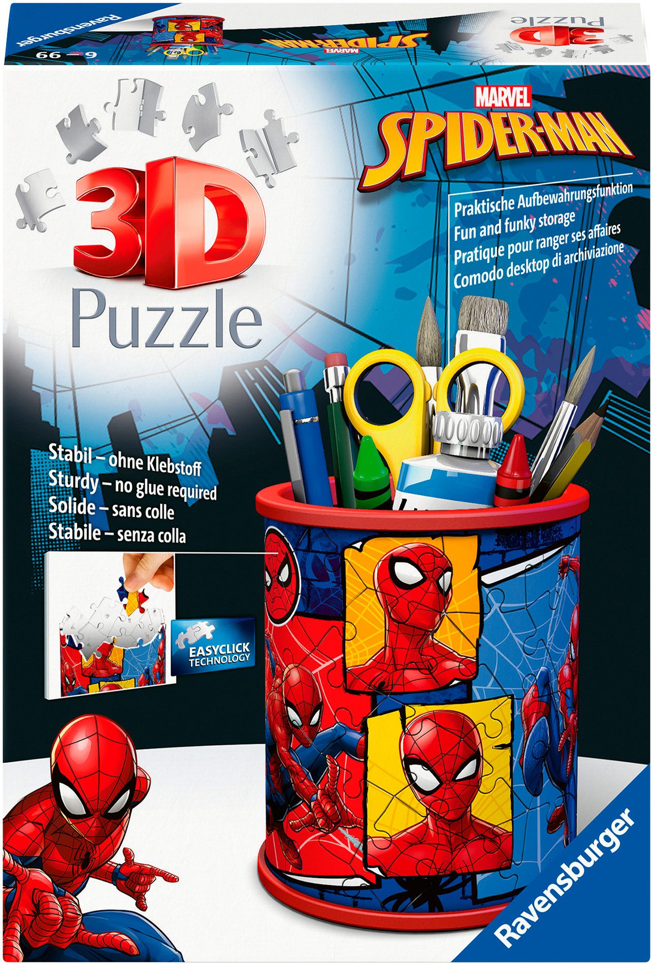 Ravensburger 3D-Puzzle Stiftehalter Spider-Man, 54 Puzzleteile, Made in Europe