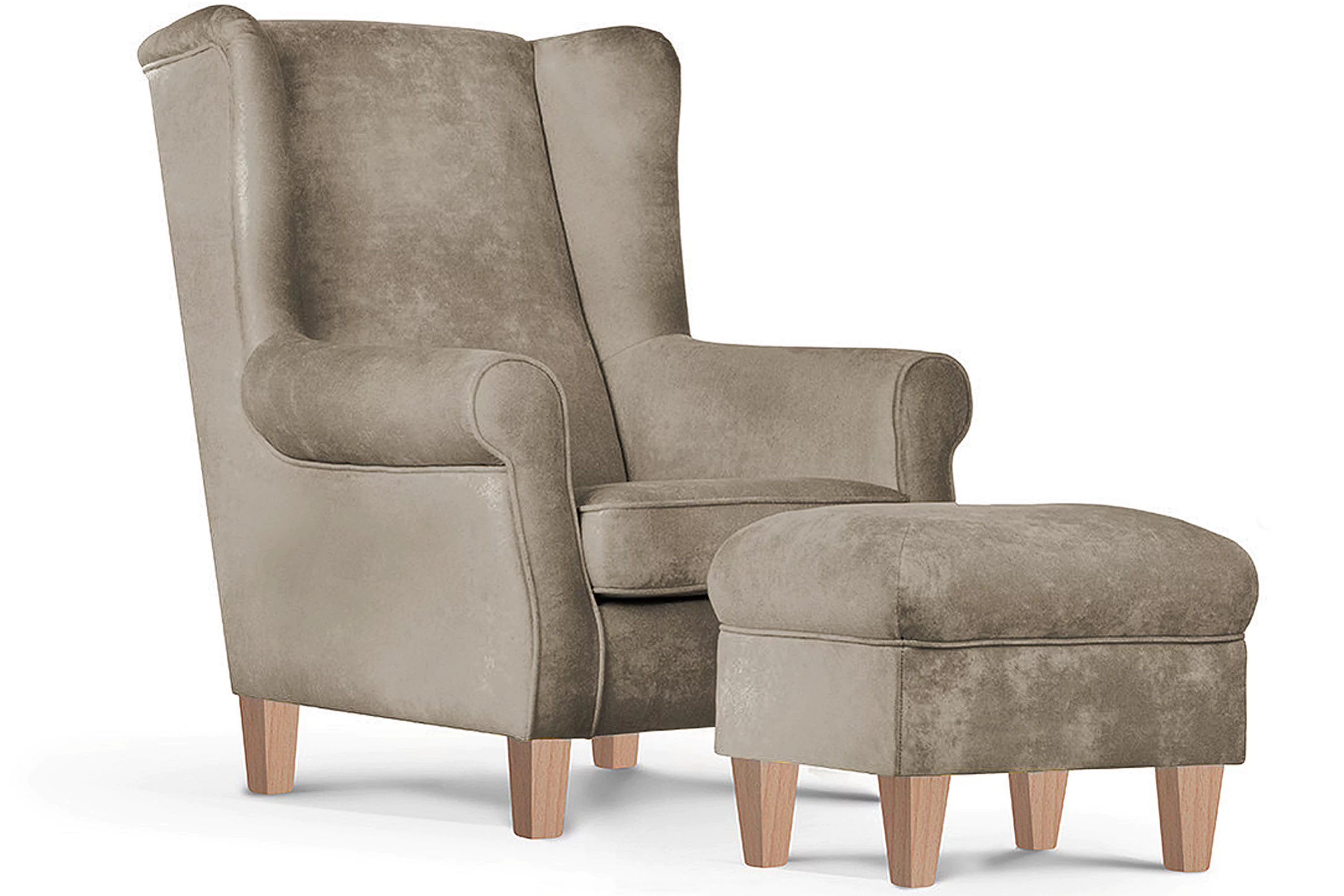 KONSIMO® Ohrensessel MILES Einzelsessel mit Sitzhocker, mit Armlehnen,pfleg günstig online kaufen