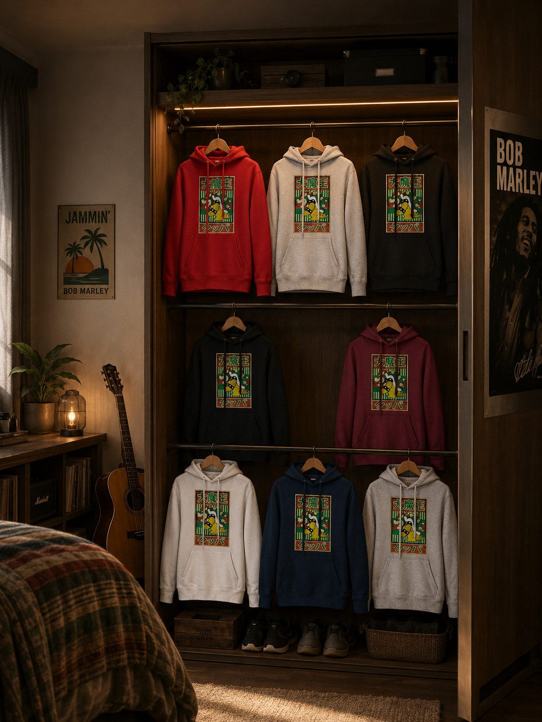 Blondie & Brownie Hoodie Bowser Japan Damen Hoodie Retro Patch Print Kapuzenhoodie Streetwear (Einzelstück, Einzelartikel) BowserJapan D Hoodie Retro Print
