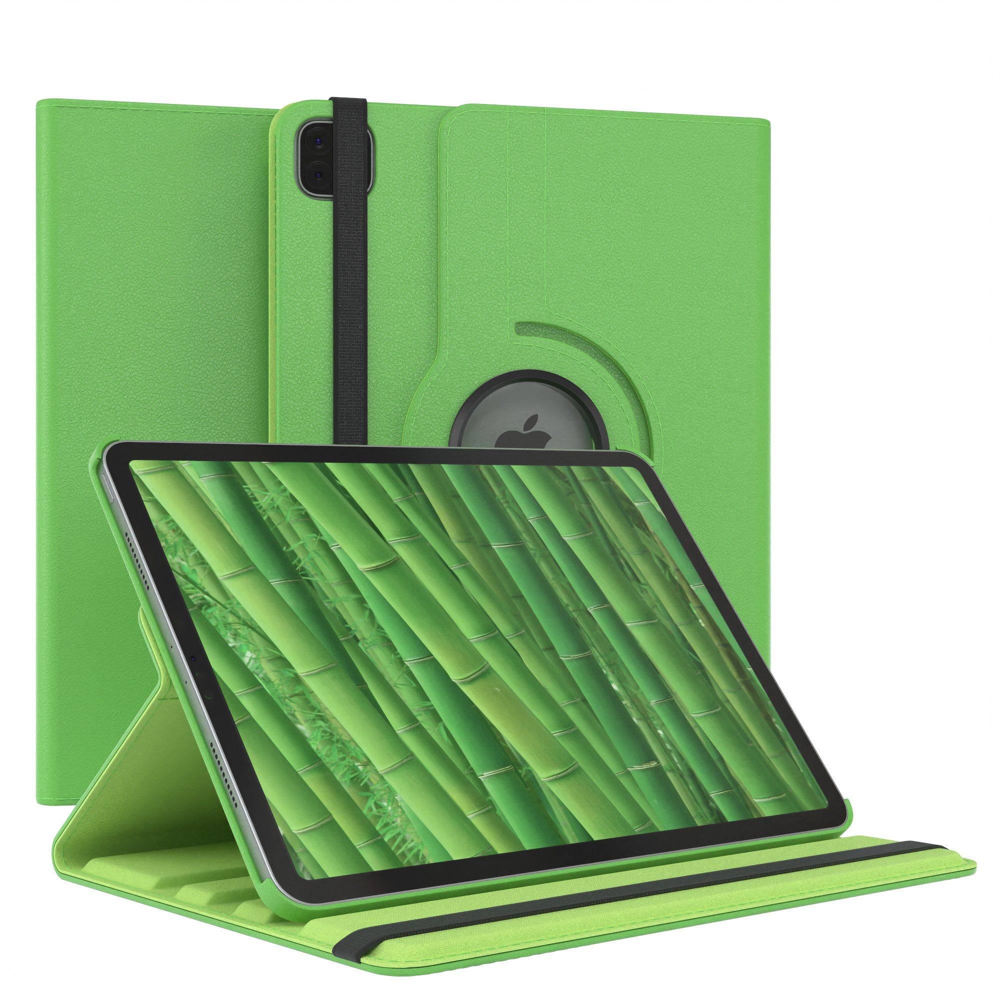 EAZY CASE Tablet-Hülle Rotation Case für iPad Pro 11" 1./2./3./4. Gen. 11 Zoll, Tabletcover Case Hardcover Flipcover zum Aufstellen Klapp-Case Grün