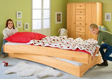 BioKinder - Das gesunde Kinderzimmer Stapelbett Leandro, 90x200 cm Gästebett mit Lattenrost und Matratze