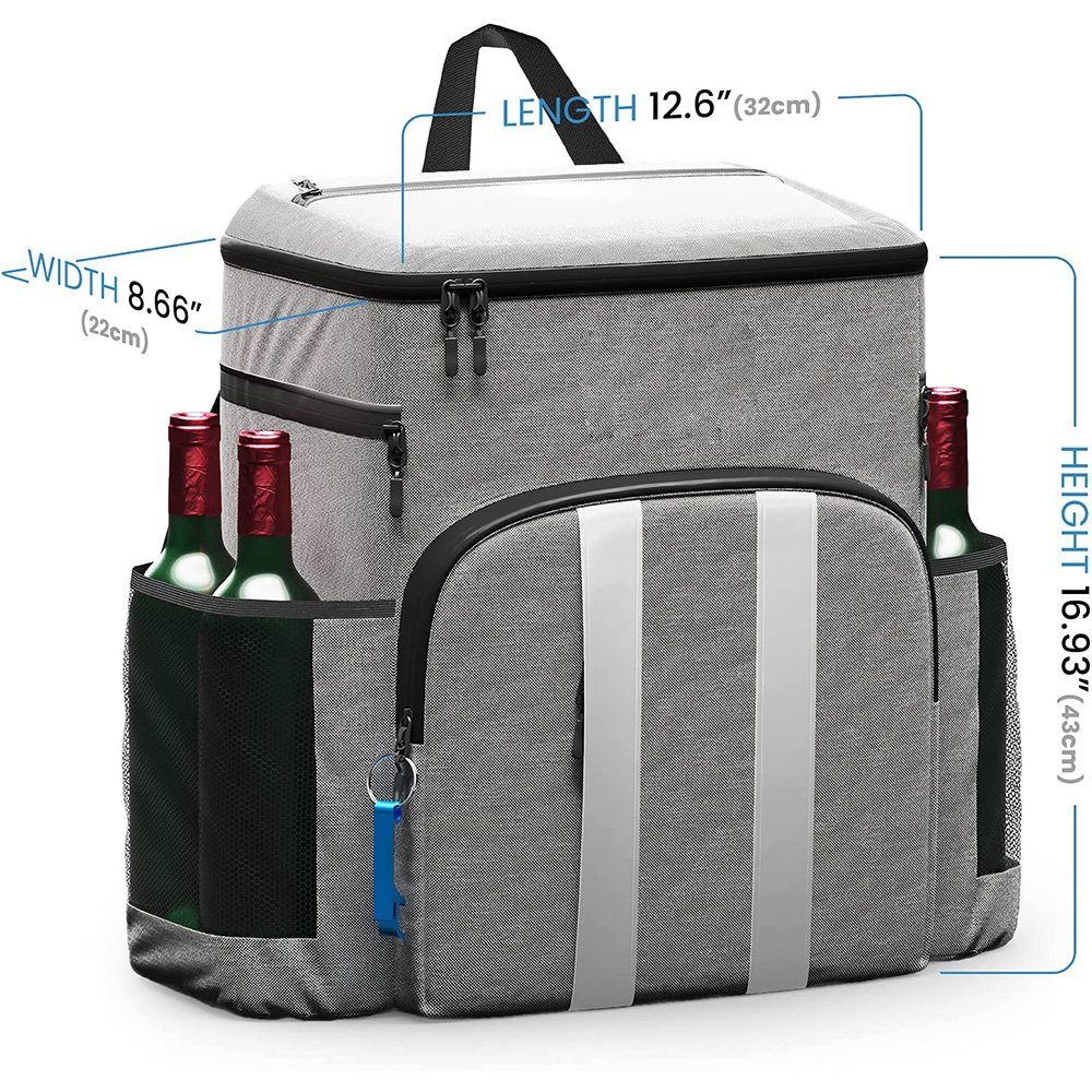 Kühltasche zggzerg Picknick-Rucksack mit Große Flaschenöffner Leakproof Thermobehälter