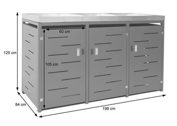 MCW Mülltonnenbox MCW-H40-3, Mülltonnen mit 80 bis 240L Fassungsvermögen, abschließbar erweiterbar