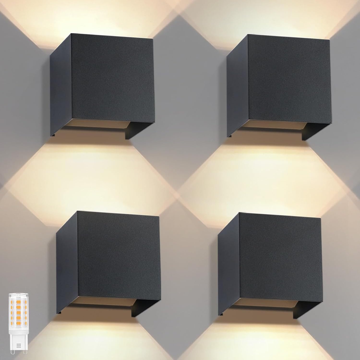 Nettlife Wandleuchte 4ER G9 Warmweiß Wandleuchte, LED fest integriert günstig online kaufen