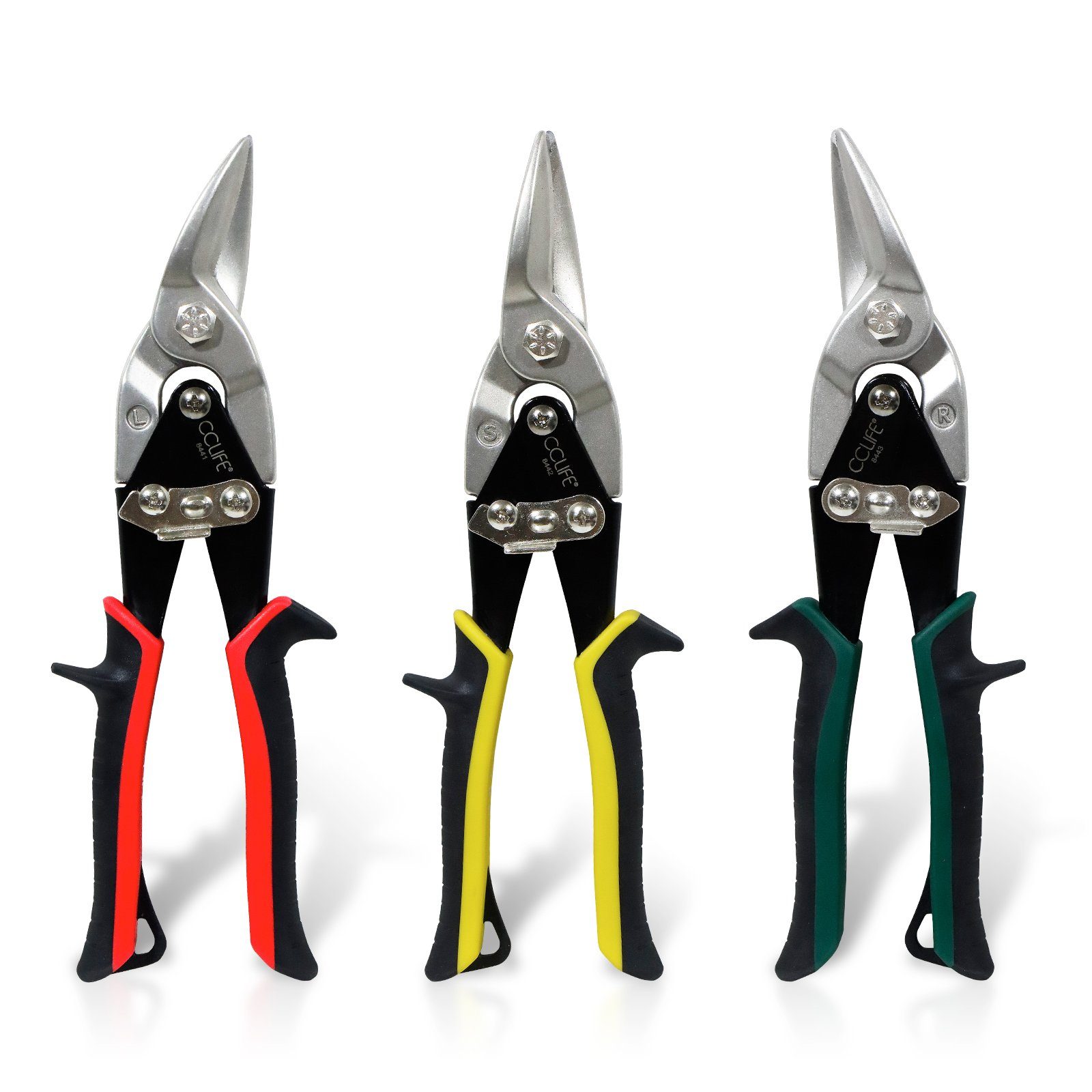 CCLIFE Blechschere Blechschere Hebelubersetzung Durchlaufblechschere Mit 45mm, (Blechschere 45mm, 3-tlg)