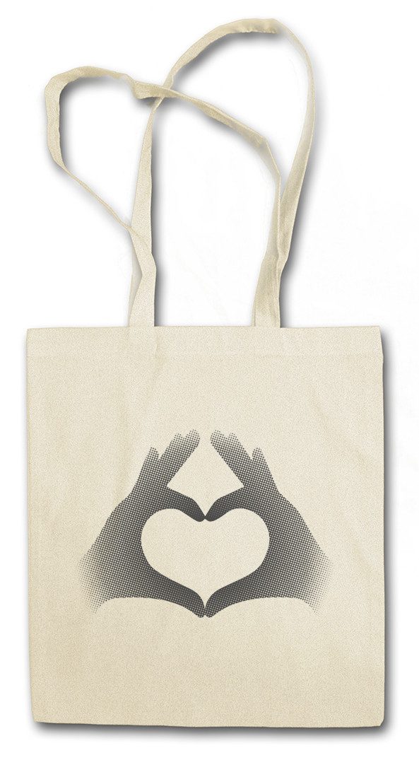 Beuteltasche Finger Heart Stofftasche Herz Liebe Love Friendzone New Engaged Just