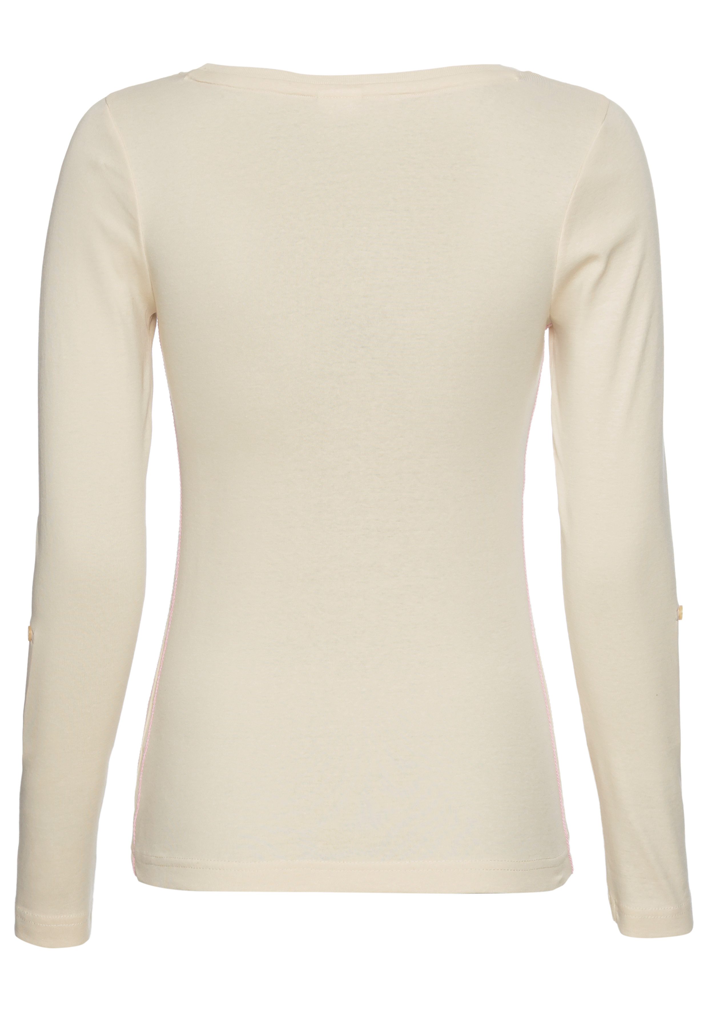 KangaROOS Langarmshirt sehr figurbetonte Passform, aus dehnbarer Rippware