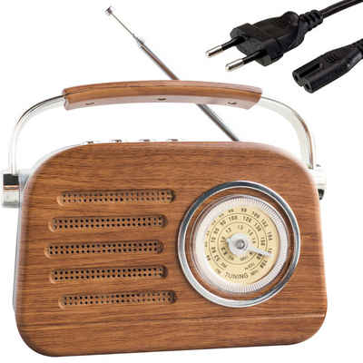 Retoo Retro Radio mit Lautsprecher Tragbares Reiseradio Vintage Radio FM AM Radio (Retro Radio Lautsprecher, Vintage Radio wiederaufladbar Li-ion 18650)