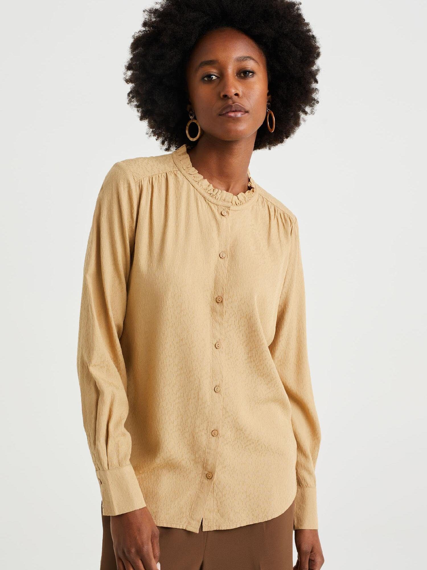 WE Fashion Longbluse Beige