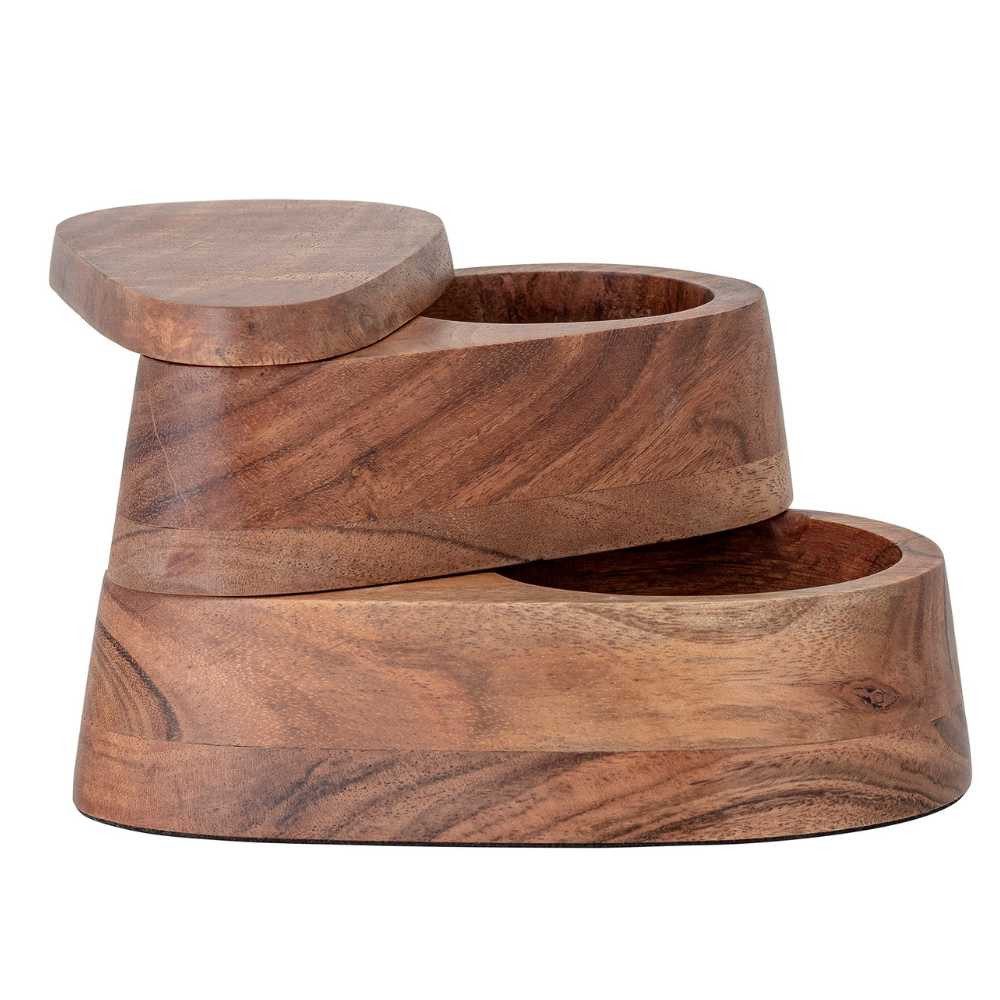 Bloomingville Salz- / Pfefferstreuer Bloomingville Salz- & Pfefferschale THYME mit Deckel Akazienholz