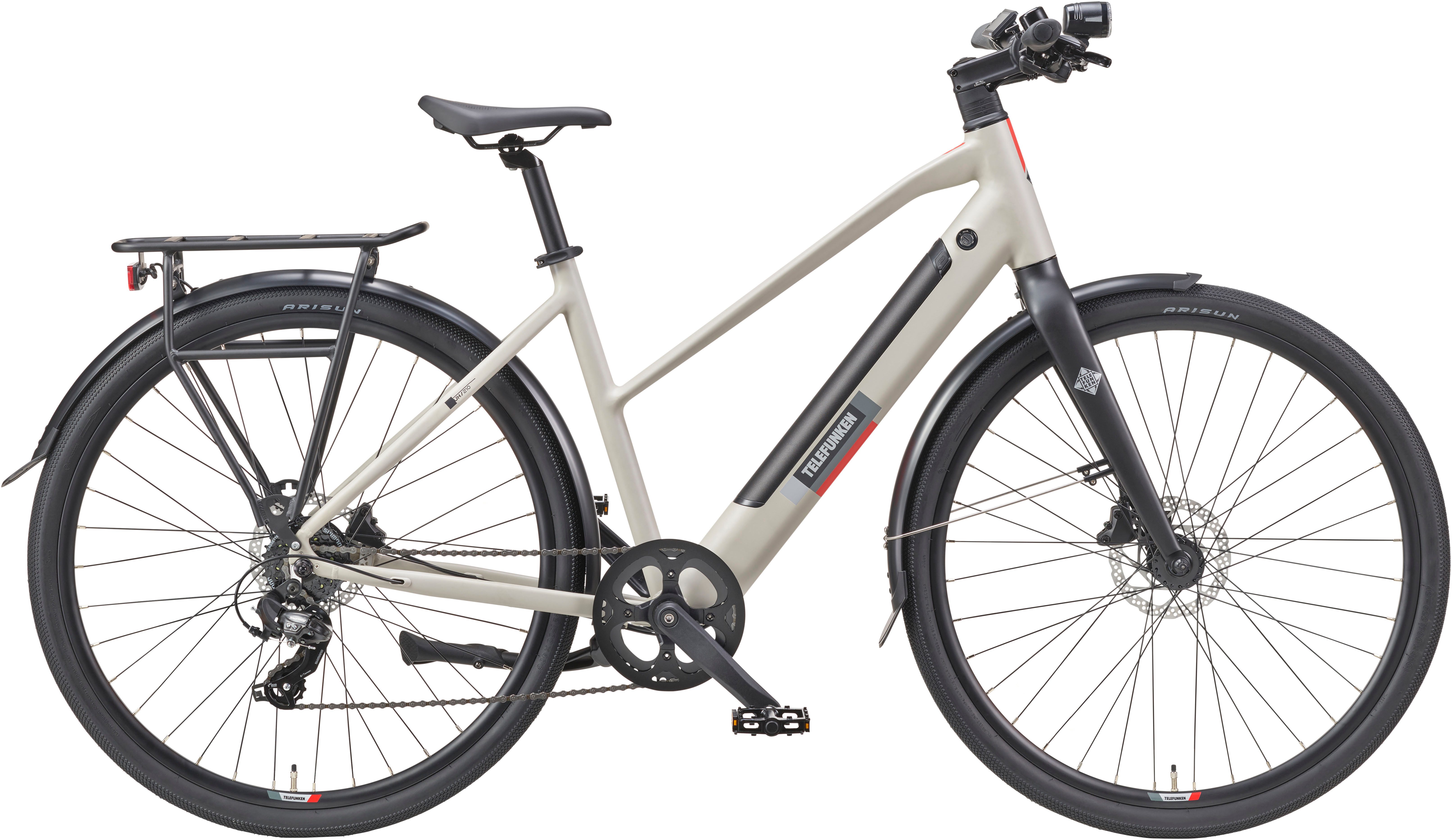 Telefunken E-Bike Cityrad UH210 Damen, 7 Gang Shimano, Kettenschaltung, Heckmotor, 417,6 Wh, (28 Zoll, Straßenzulassung, Drehmomentsensor), Pedelec, Elektrofahrrad für Damen, Urbanbike