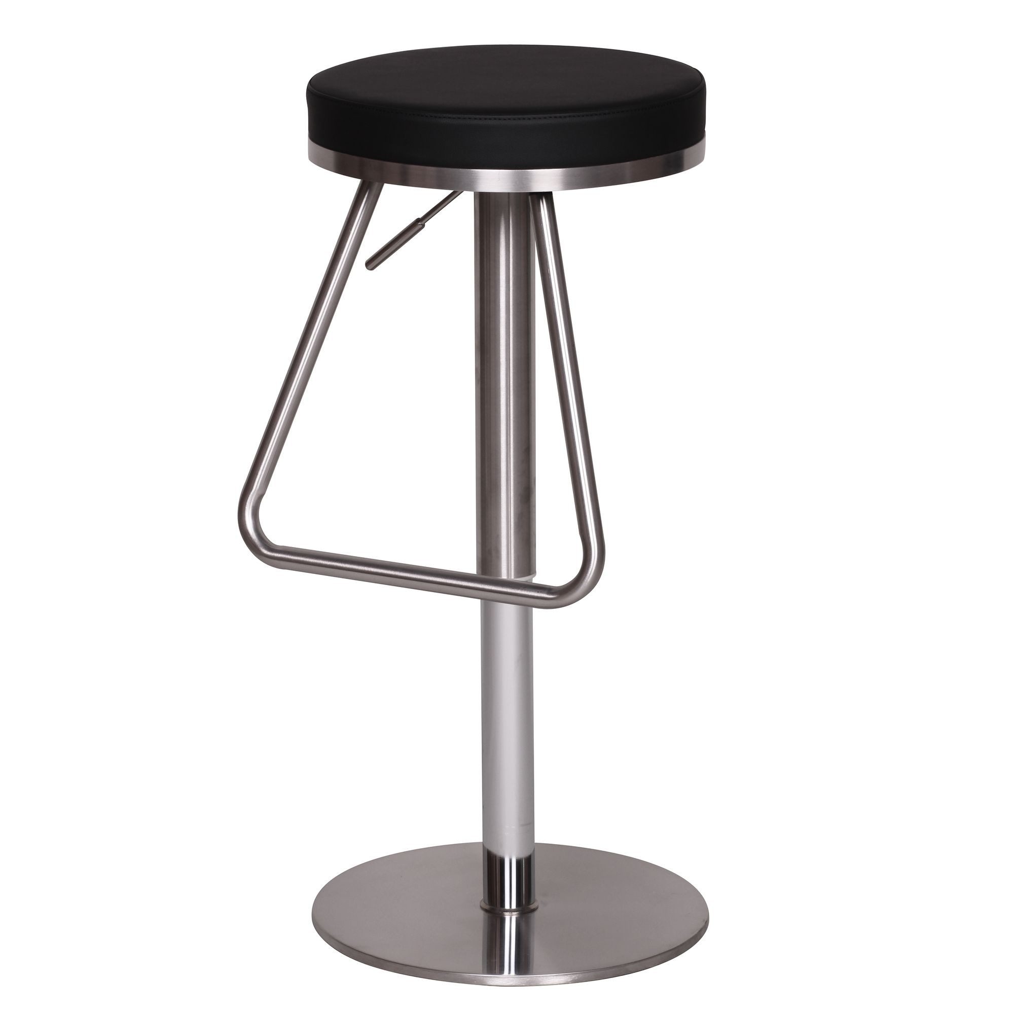Wohnling Barhocker WL1.291 Schwarz Design Barstuhl Tresenstuhl Modern Bistrohocker (Schwarz 57 - 79 cm Edelstahl Barstuhl 360° Drehbar), Tresenhocker Kunstleder, Design Tresenstuhl Modern