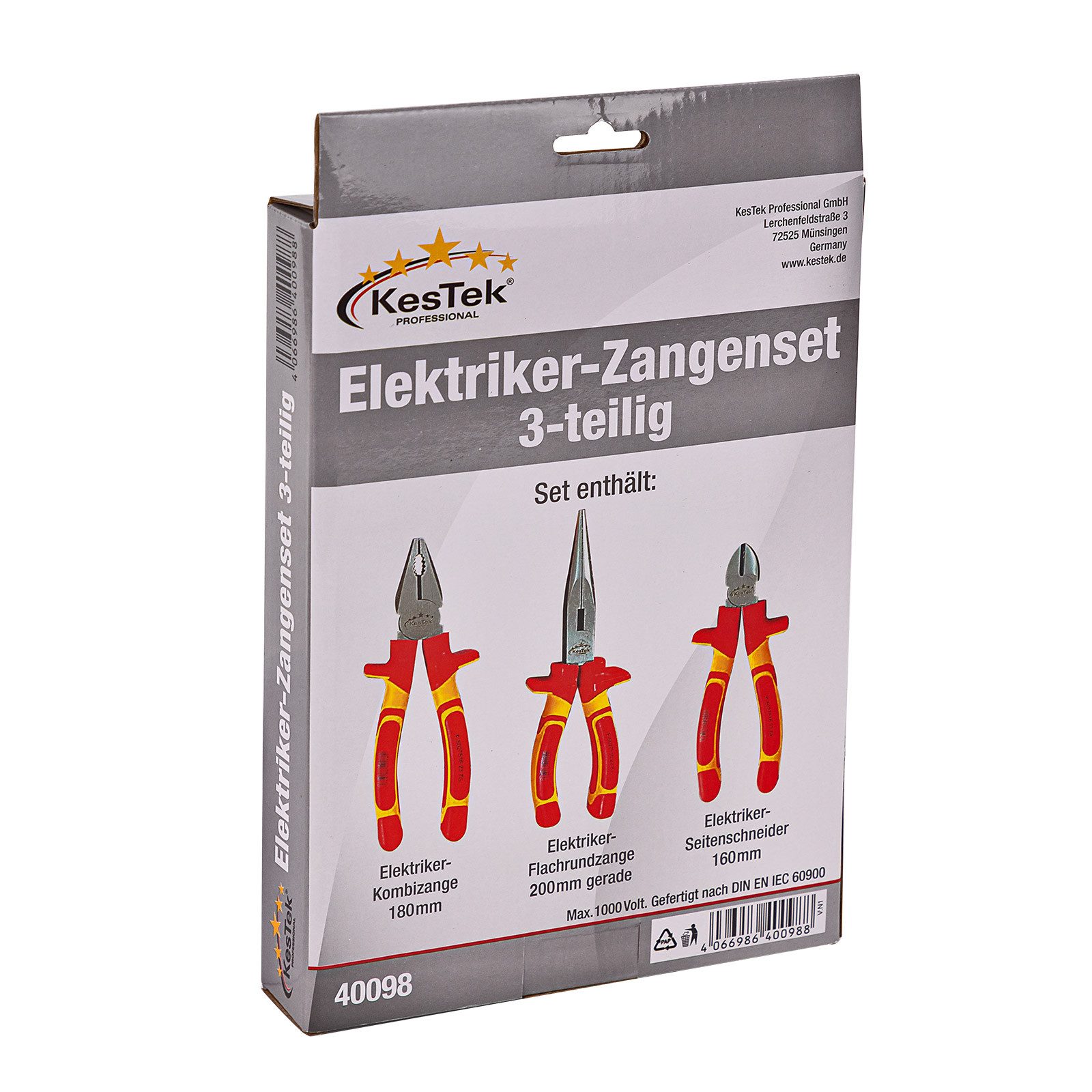 KesTek Zangenset Elektriker Zangenset 3-teilig, 1-tlg.