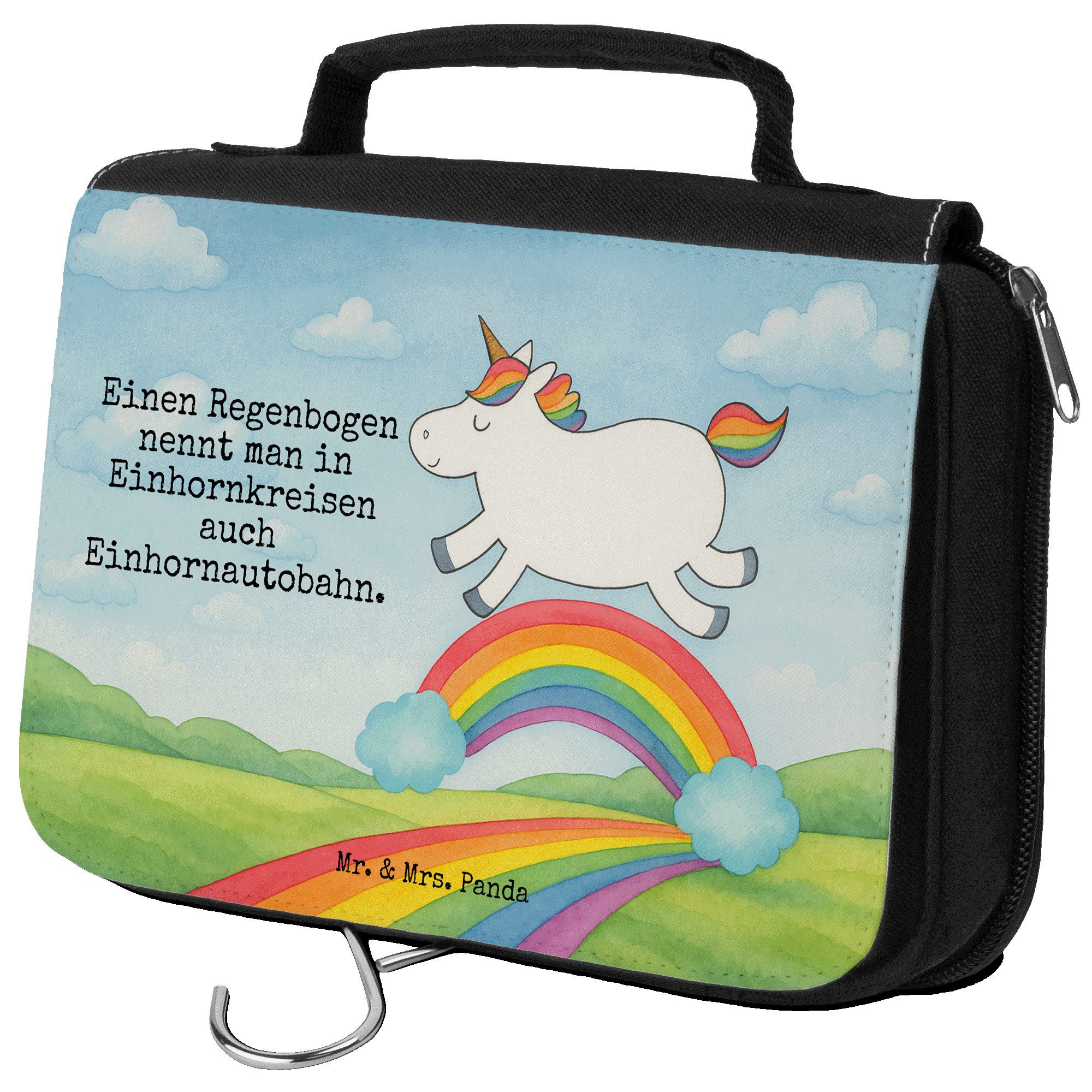 Kulturbeutel Einhorn Regenbogen Design, duschbeutel, Weiß, Kosmetiktasche, Erwachs