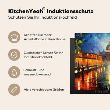 MuchoWow Herdblende-/Abdeckplatte Rom - Stadt - Kunst - Nacht, Vinyl, (1 tlg), 59x52 cm, Ceranfeldabdeckung für die küche, Induktionsmatte