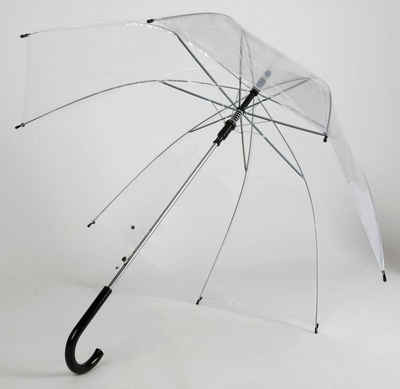 BURI Stockregenschirm Automatik Stock-Regenschirm transparent 90cm Stockschirm Schirm durchs