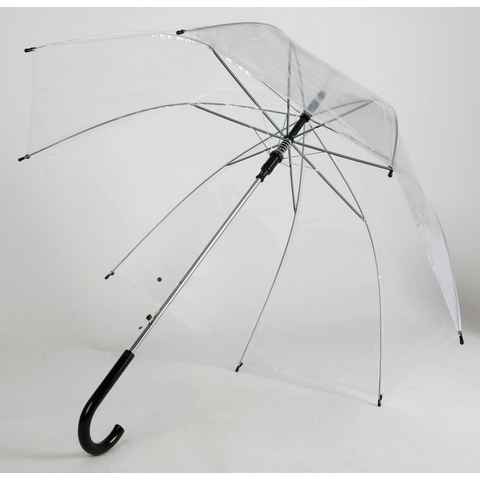 BURI Stockregenschirm Automatik Stock-Regenschirm transparent 90cm Stockschirm Schirm durchs