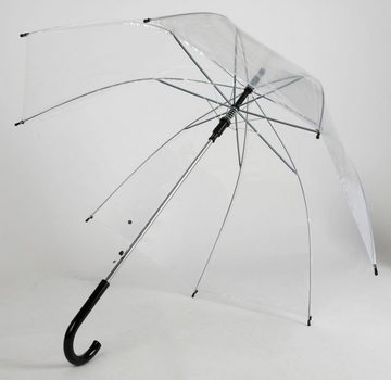 BURI Stockregenschirm 2 Automatik Stock-Regenschirm transparent 90cm Stockschirm Schirm
