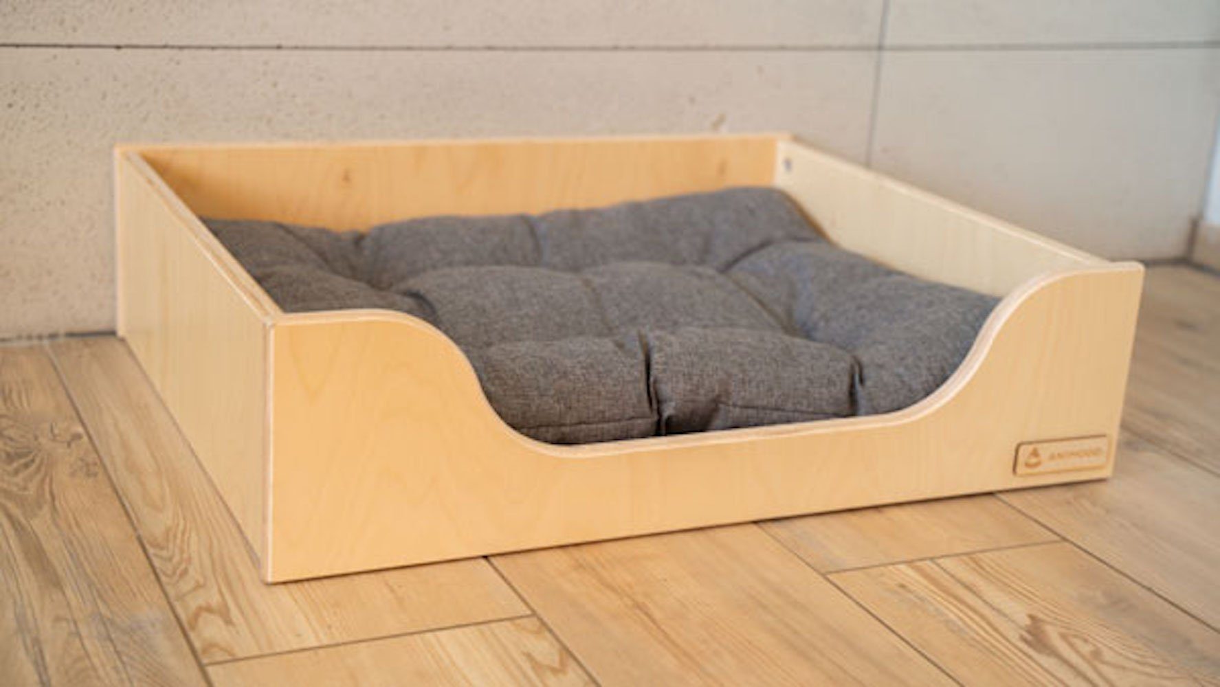 Thumbnail - Animood Tierbett Marti, 100% Polyester, wasserabweisend, Birkensperrholz mit Kissen Größe wählbar