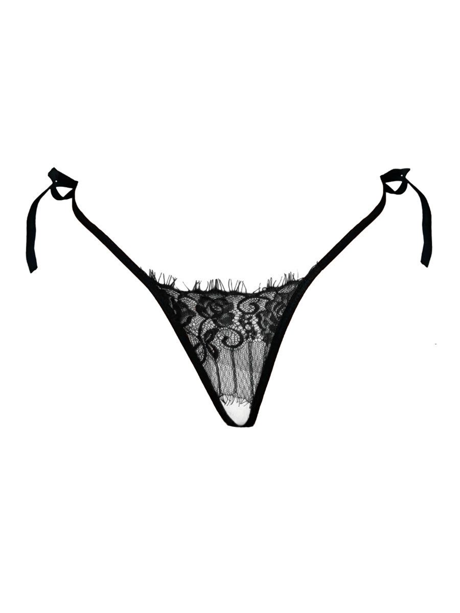 Elegant Love Slip-Ouvert Damen-Höschen, String, Mesh-Tanga, Sexy Unterwäsche Zarter Slip mit offenem Schritt für besondere Anlässe