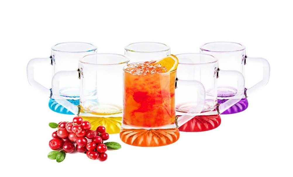 Sendez Schnapsglas 6 Бокалы для шнапса mit Henkel Mix Tequilagläser Stamper Wodkagläser, Glas