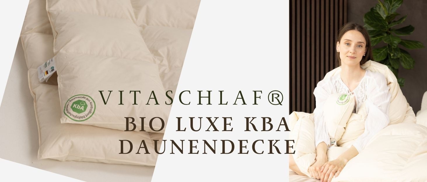 Vitaschlaf Gänsedaunenbettdecke Vitaschlaf® BIO-LUXE-KBA Bettdecken für Sommer Winter Ganzjahresdecke, Füllung: 100% Gänsedaunen, Bezug: 100% BIO-Baumwolle, Bettdecke 135x200 cm, 155x220 cm und weitere Größen, Made in Germany