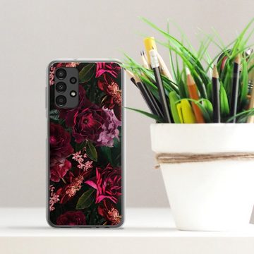 DeinDesign Handyhülle Rose Blumen Blume Dark Red and Pink Flowers, Samsung Galaxy A13 4G Silikon Hülle Bumper Case Handy Schutzhülle