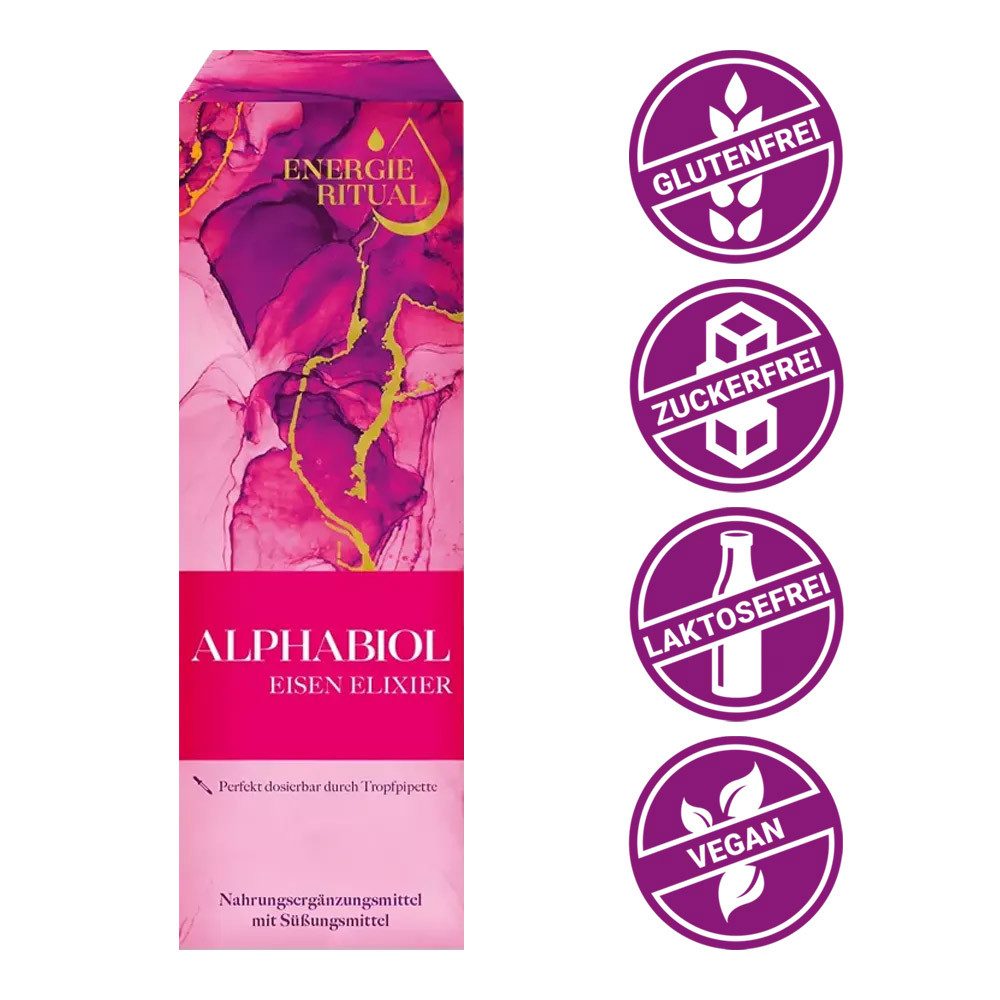 alphabiol ALPHABIOL Eisen Elixier – vegan, mit Vitamin B12 & Фолиевая кислота Tropfen, 1 er 1 St., 30 ml
