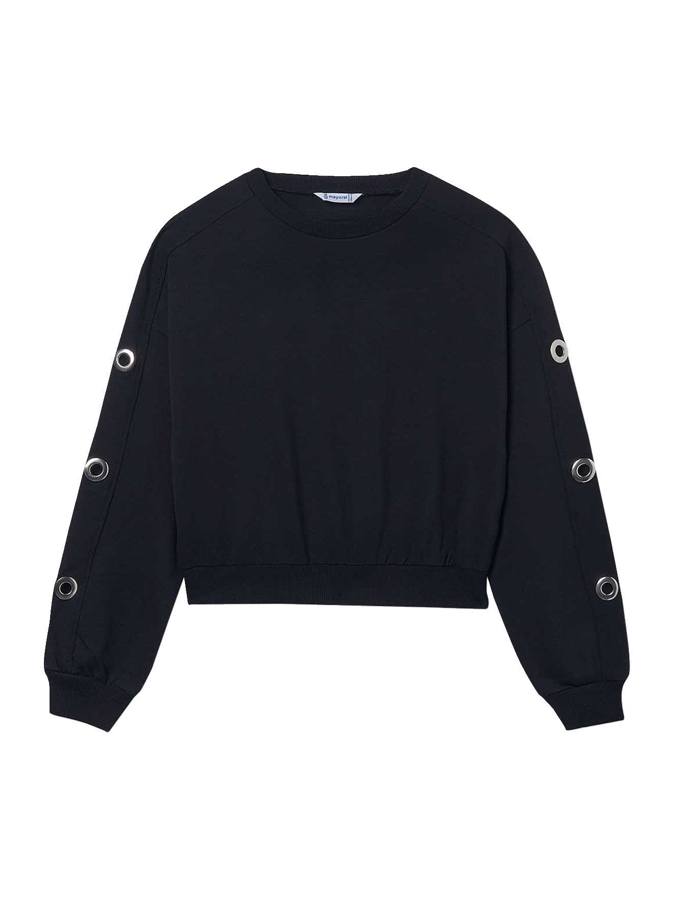 Mayoral Sweatjacke Cropped-Sweatshirt mit Ösen am Ärmel Mädchen