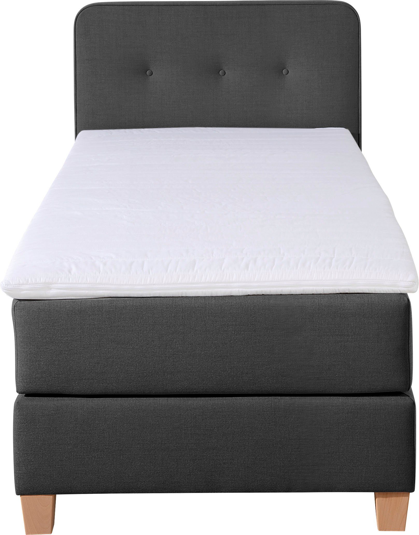 Home affaire Boxspringbett Fargo, inkl. Topper, in 3 Matratzenarten, in Samt- oder Strukturstoff