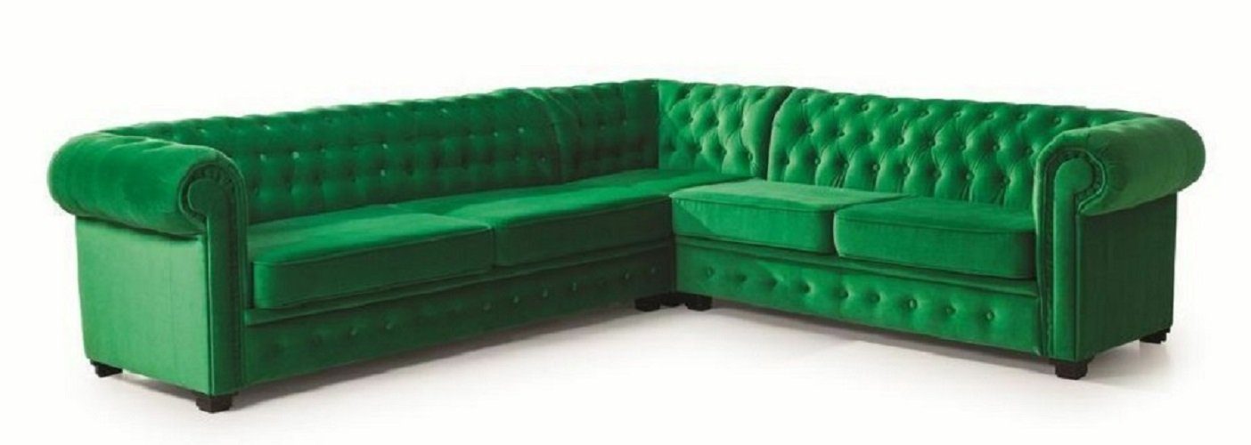 JVmoebel Ecksofa Grünes Chesterfield Ecksofa Moderne L-Form Couch Stilvoll Neu, Made in Europe