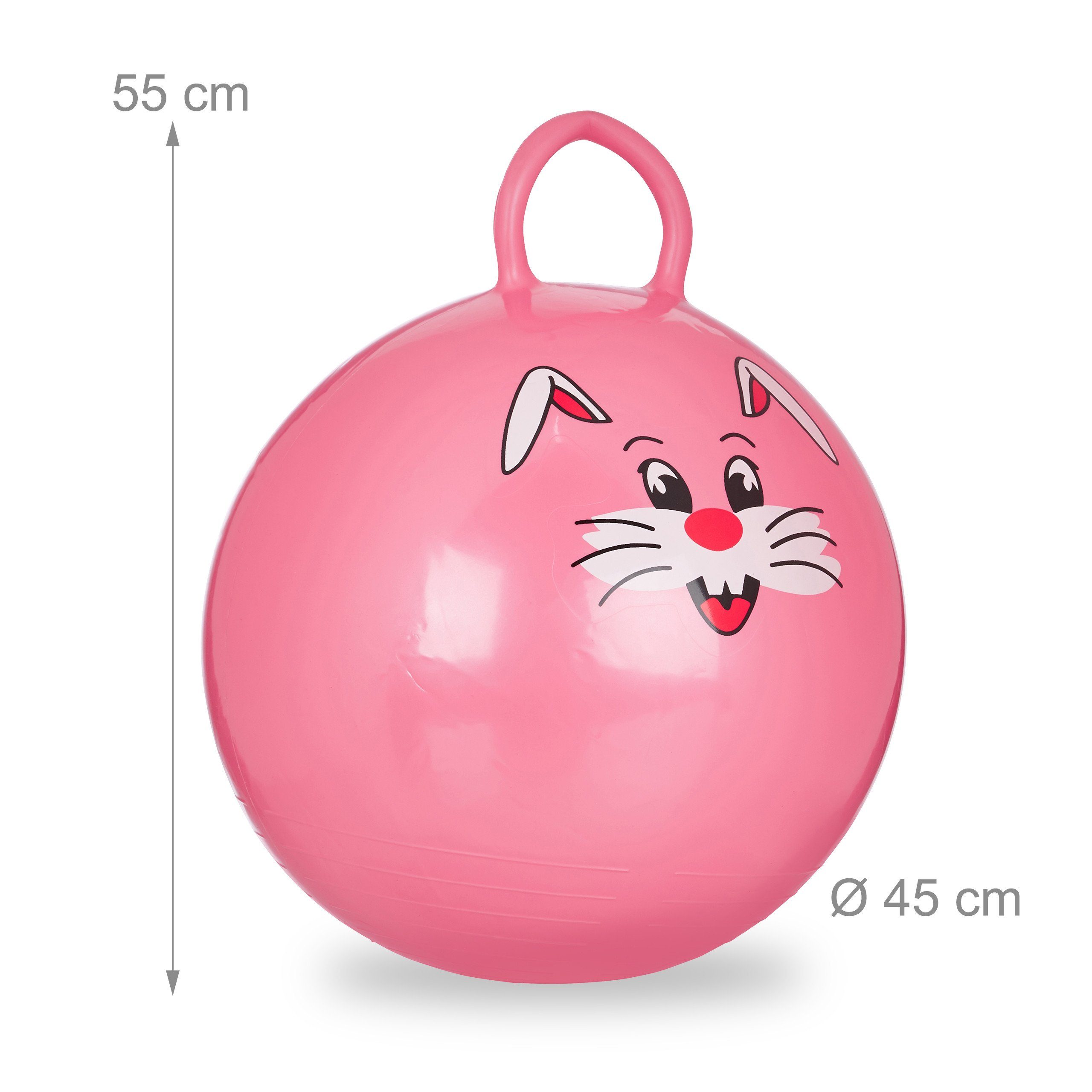 relaxdays Hüpfball 2 x Hüpfball Kinder pink, (1-tlg) – Bild 4 von 5