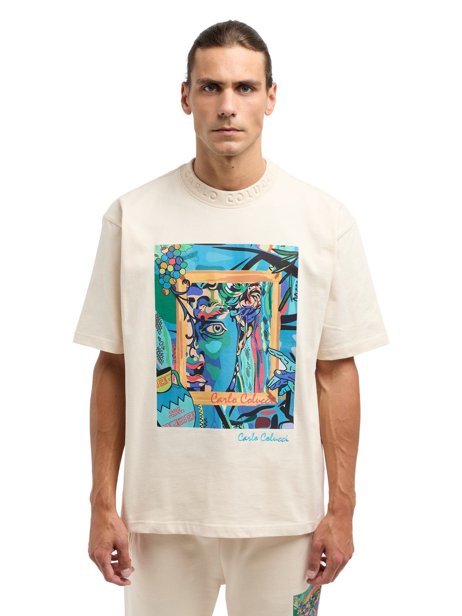 CARLO COLUCCI T-Shirt De Tommaso Weiß / Mehrfarbig