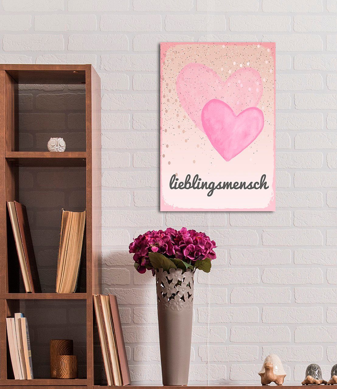 queence Metallbild Lieblingsmenschen, Herzen, Schriftzug, Schriftzüge (1 St), Stahlschilder