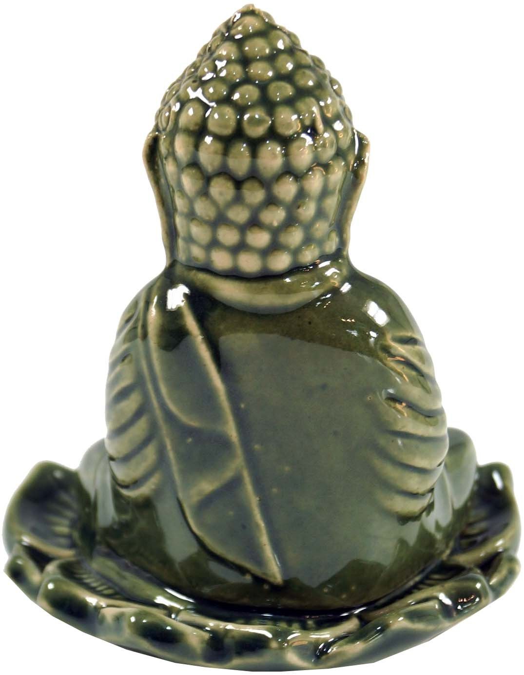 Buddha Räucherstäbchen-Halter Räucherstäbchenhalter Keramik Modell aus Guru-Shop -.. 22 grün