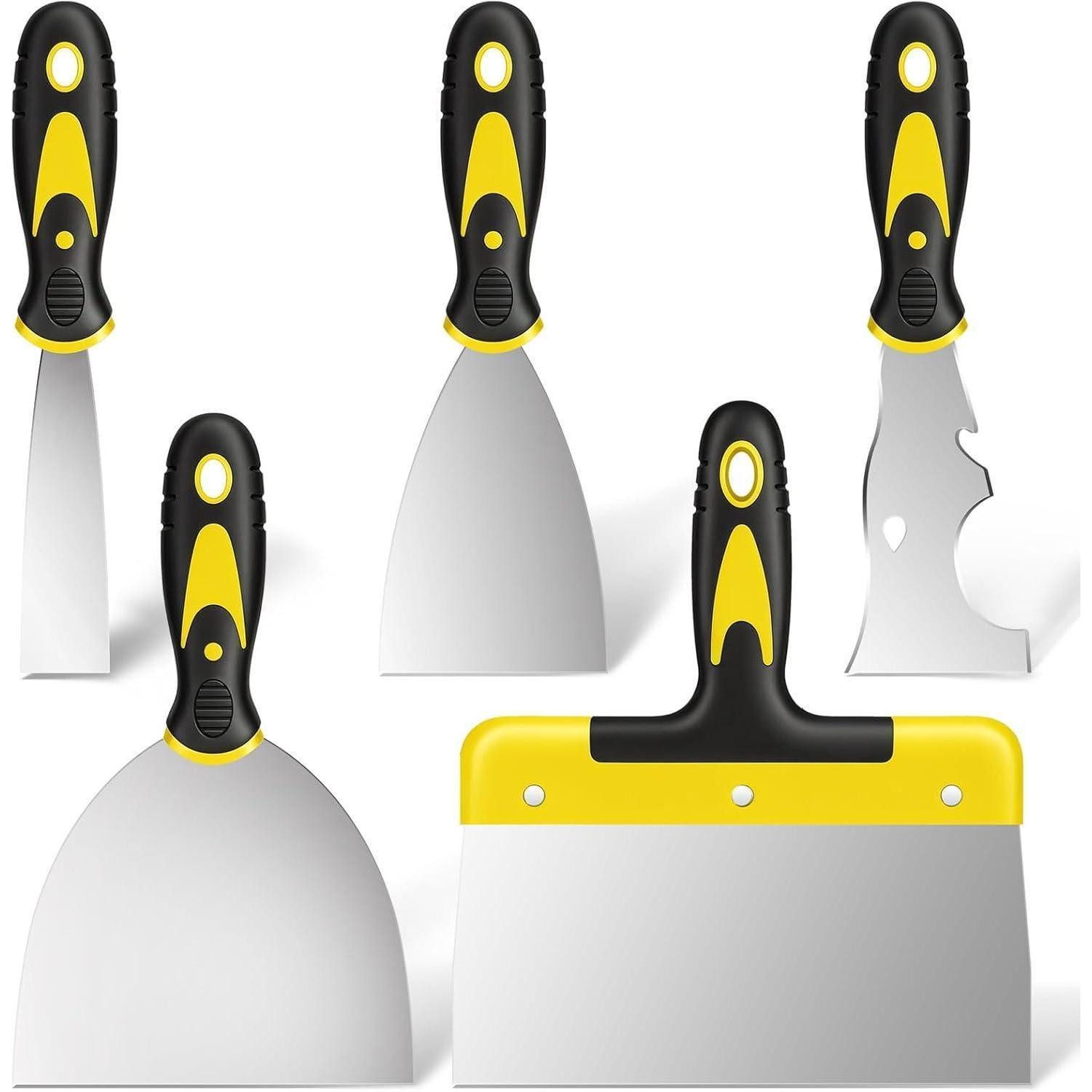 LuxusKollektion Multifunktionsspachtel Tapetenschaber Kittmesser Edelstahl FarbschaberMultischaber 5 PCS