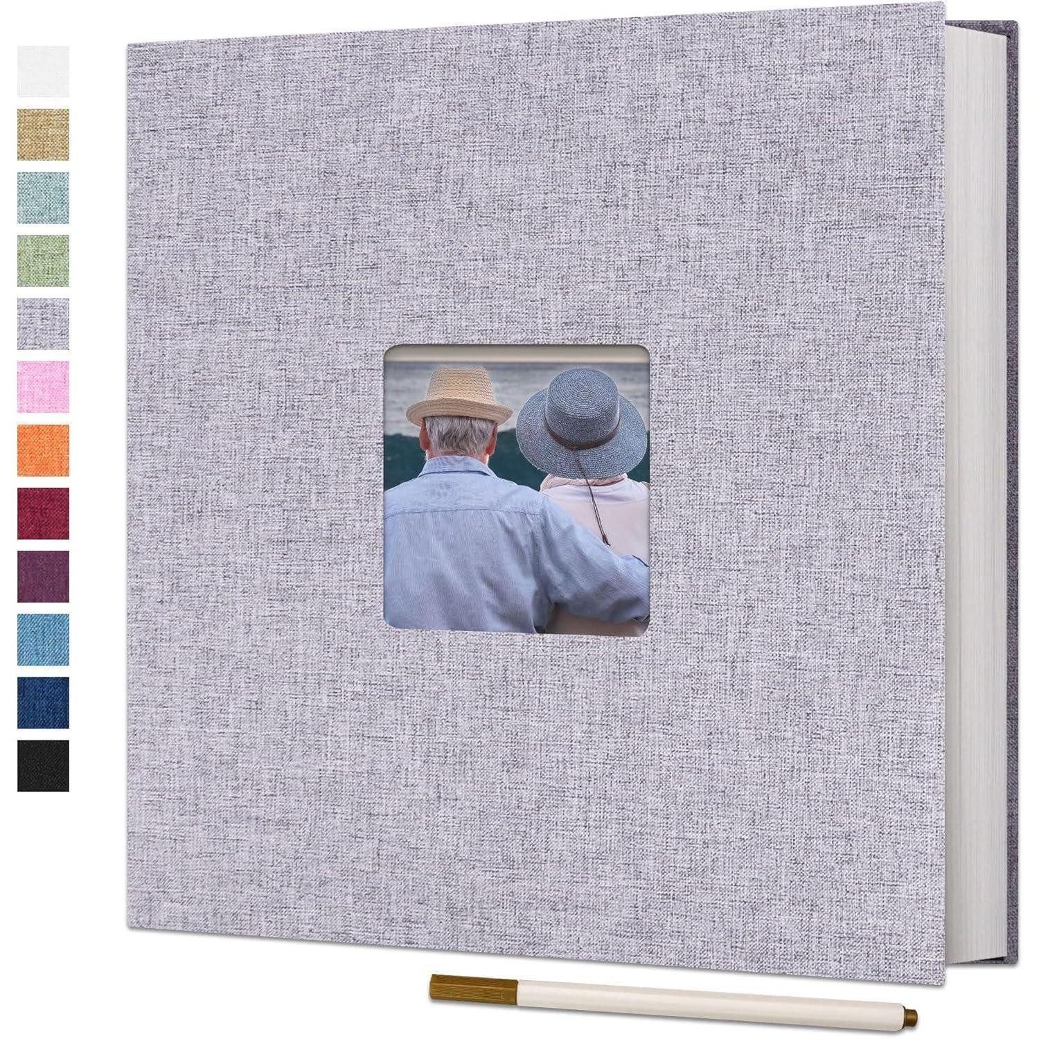 LuxusKollektion Sammelalbum Fotoalbum selbstklebend 10x15 40Seiten Hochzeit 28x27cm 40 Seiten Grau