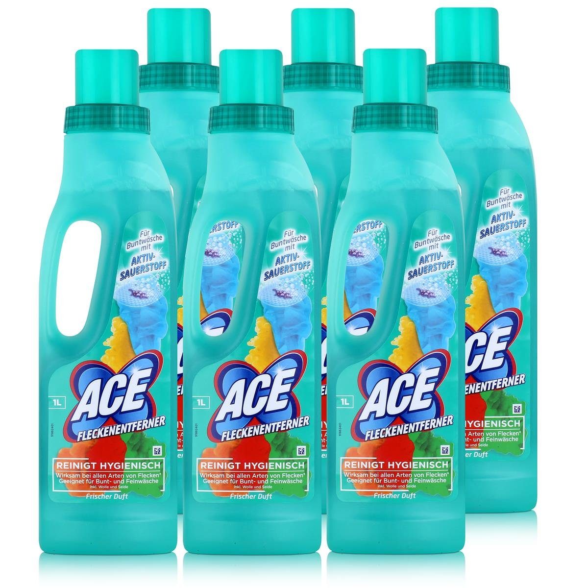ACE ACE Fleckenentferner Frische Duft 1L - Reinigt Hygienisch (6er Pack) Fleckentferner