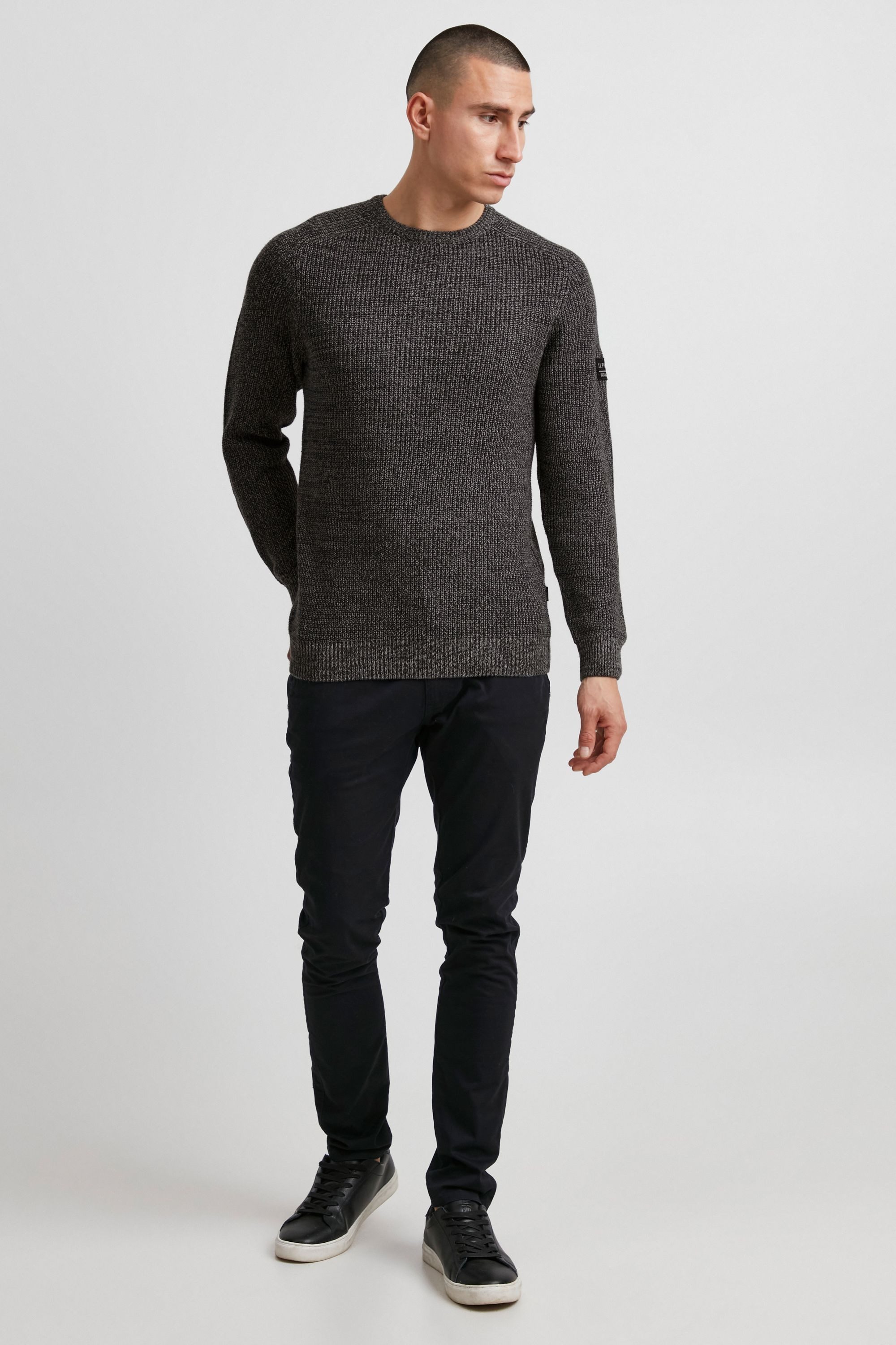 11 Project Rundhalspullover PRAmericus Grobstrick Pullover mit Rundhalsauss günstig online kaufen