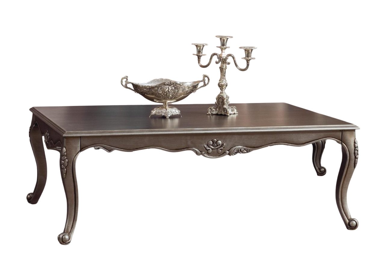 Xlmoebel Couchtisch Eleganter Holztisch in Silber für stilvolles Wohnen (Packung, Couchtisch), Hergestellt in Europa