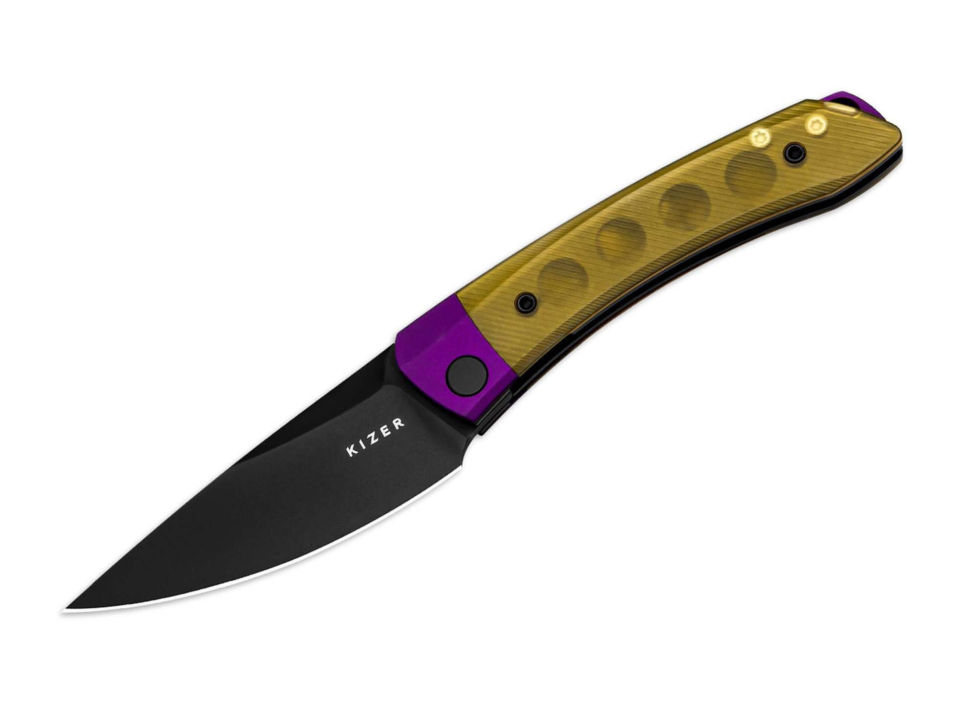 Kizer Taschenmesser Kizer Mini Momo Nitro-V Purple Aluminum & PEI