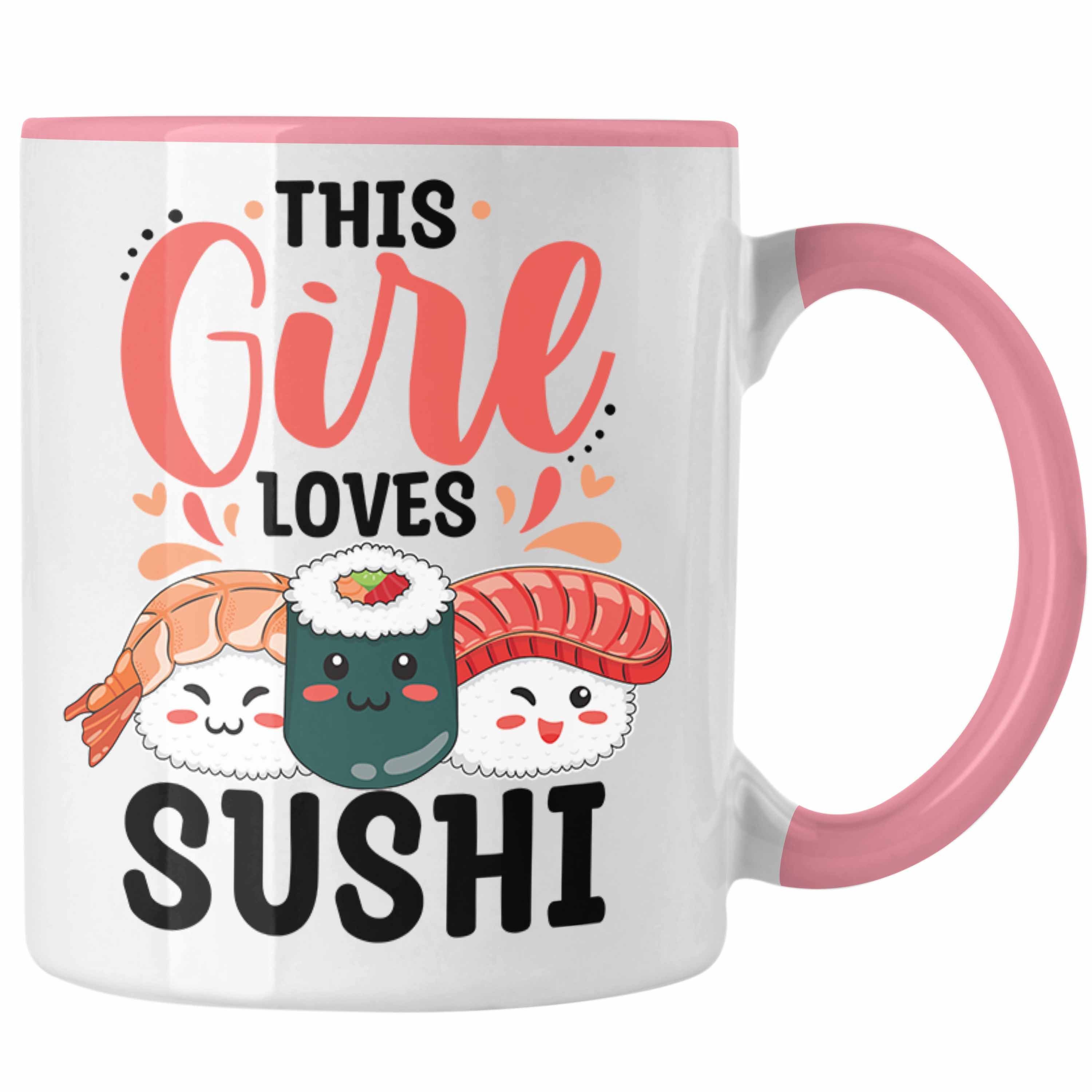 Trendation Tasse Trendation Lustige Shushi-Liebhaber Girl Asiatische Suhsi Geschenk Asiaten This Loves Küche - Tasse Sushi Geschenkidee Rosa