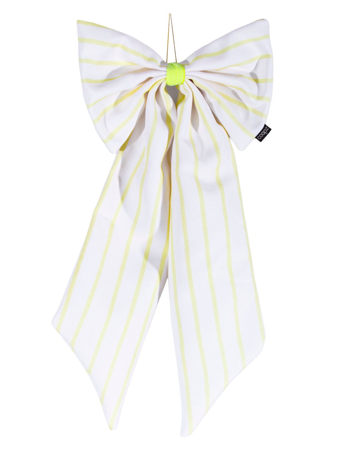 coopz Weihnachtsbaumschleife Schleife Canvas offwhite/zitrone schmal gestreift