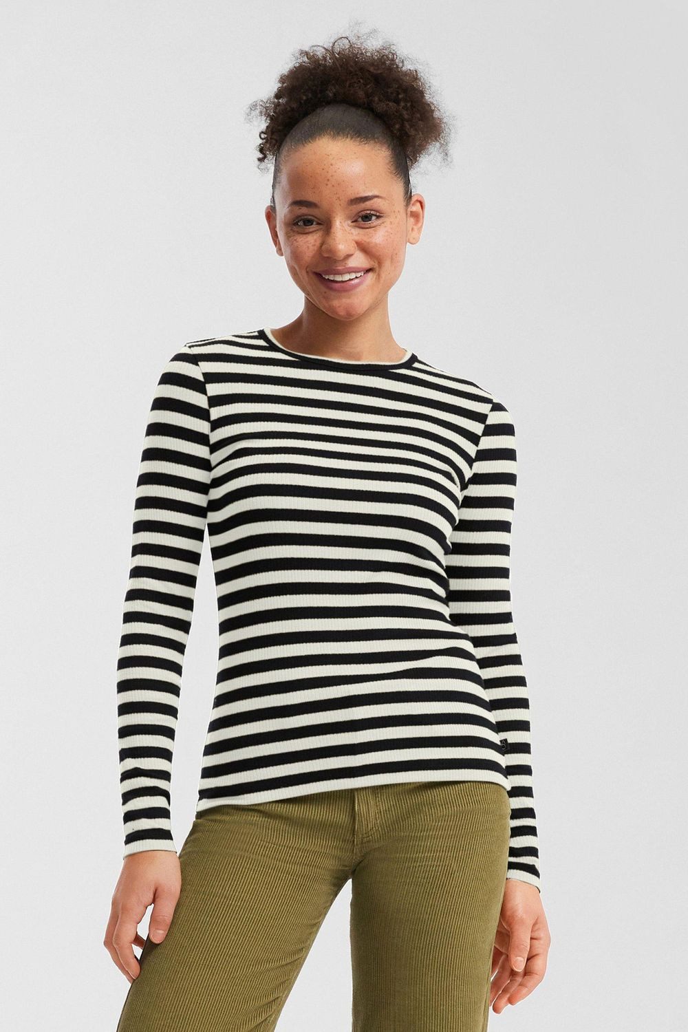 QS Longsleeve Longsleeve gerippt, Slim Fit, günstig online kaufen