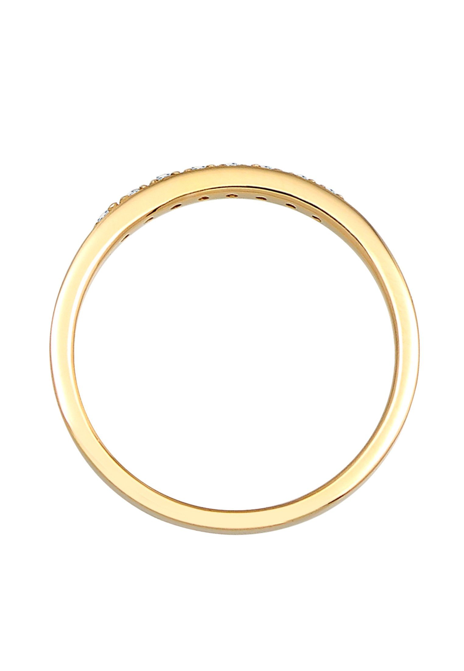 Elli DIAMONDS Verlobungsring Bandring Verlobung Diamant (0.04 ct) 585 Gelbgold – Bild 3 von 5