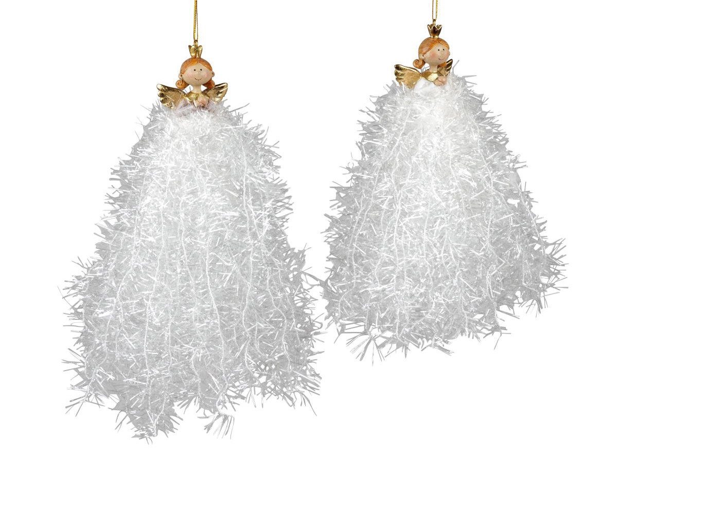 formano Dekofigur 2er Set Deko Anhänger Engel Rock Gitzer Weihnachten Engel günstig online kaufen