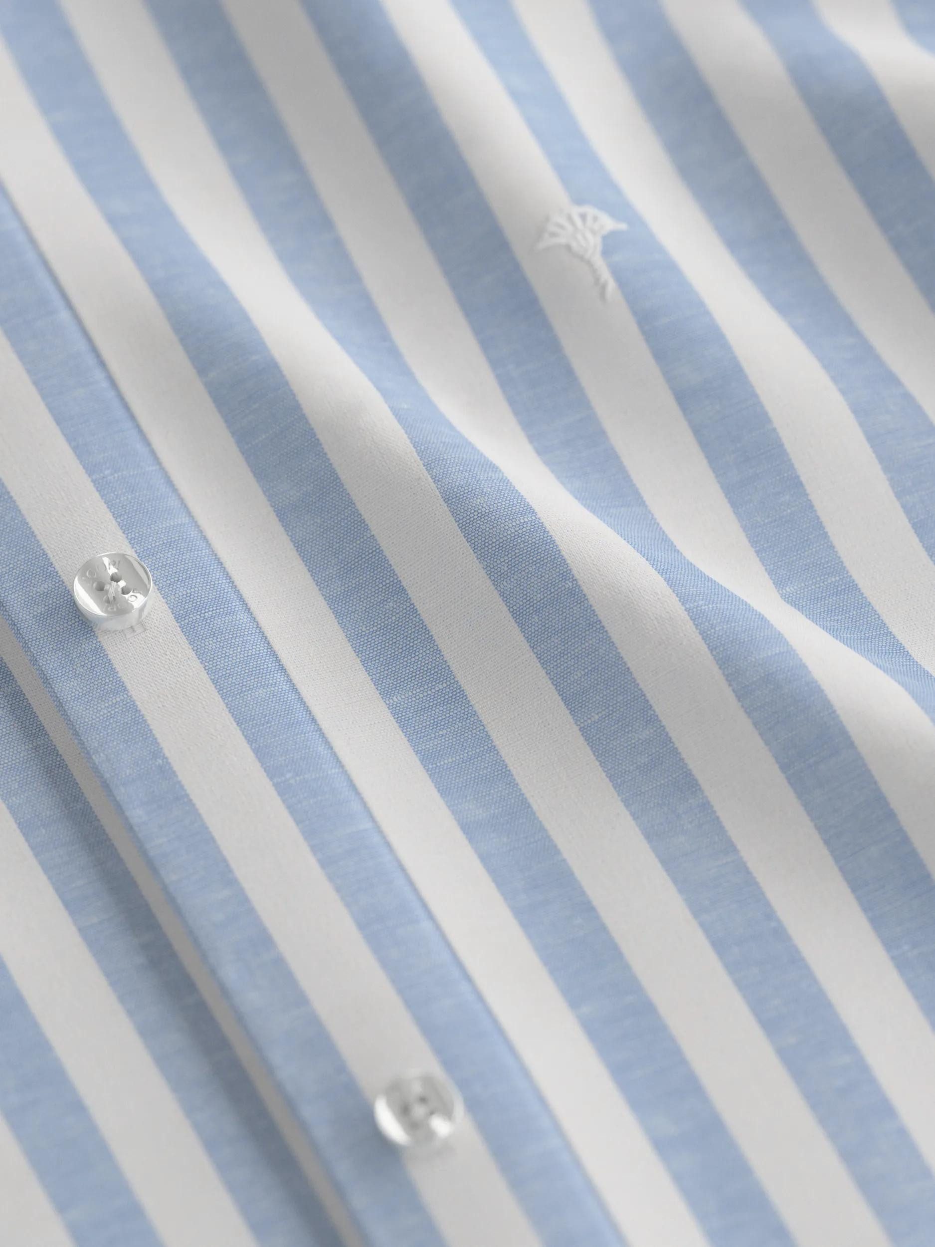 JOOP! Langarmhemd Pit Leinehemd, schmale Passform, Kentkragen