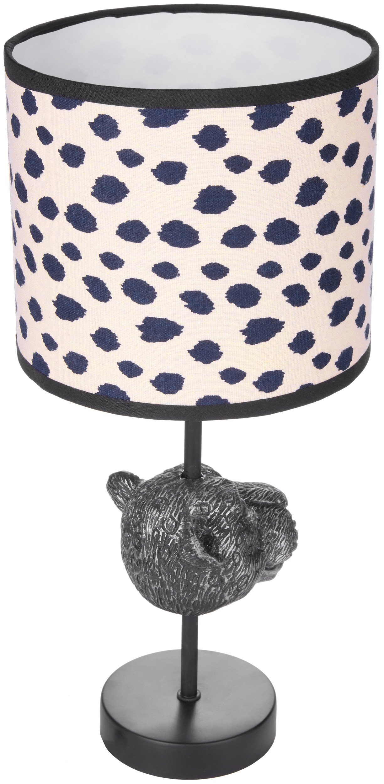 BRUBAKER Fuß Leopard, Polyresin, cm ohne Nachttischlampe Leuchtmittel, mit Lampe Motiv Tischleuchte aus massiven 40 Tischlampe, Höhe