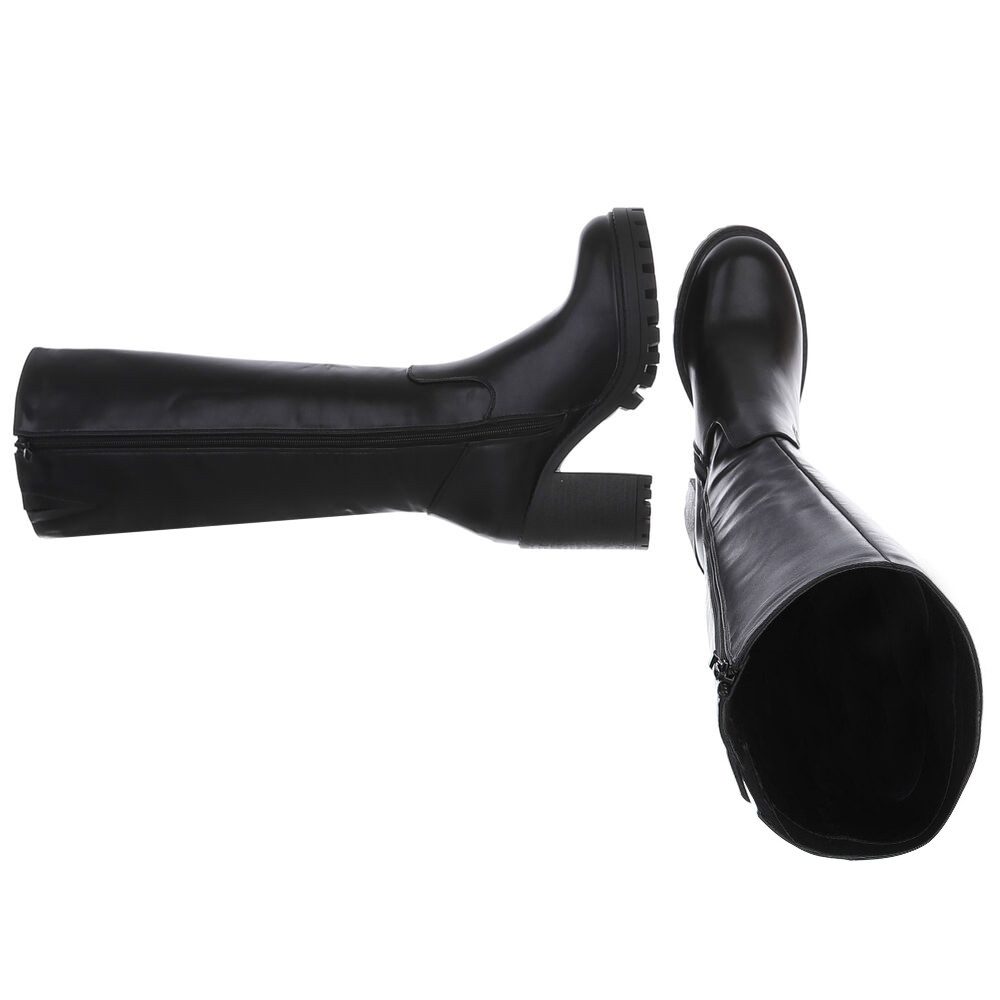 Ital-Design Stylische kniehohe Stiefel mit Blockabsatz für Damen High-Heel- günstig online kaufen